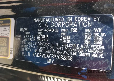 2023 Kia Sportage Ex from USA, damaged, VIN KNDPVCAG3P7082868